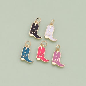 1pcs 18K Gold Filled Cowboy Boots Pendant Cowboy Shoes Charm for DIY Jewelry Finding Necklace Bracelet AD1225