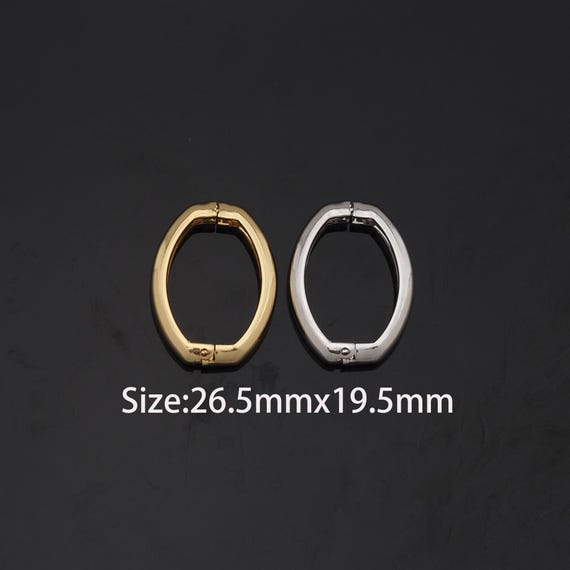 6 Moschettoni Ovali In Oro 18 Carati Per Collane E Bracciali - Chiusura Sicura A Molla - Foto 12