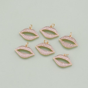 1pcs 18K Gold Filled Lips Pendant Lips Charm for DIY Jewelry Finding Necklace Bracelet AD1453