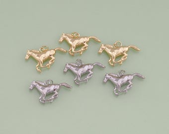 1pcs 18K Gold Filled Horse Pendant Charm for DIY Jewelry Finding Necklace Bracelet AD-1216