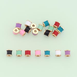 1pcs 18K Gold Filled Barrel Spacer Beads Pendant Tube Charm for DIY Jewelry Finding Necklace Bracelet NY-712