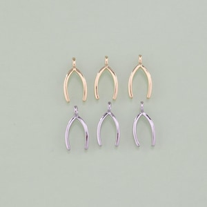 1pcs 18K Gold Filled Wishbone Pendant Wishbone Charm for DIY Jewelry Finding Necklace Bracelet AD2114