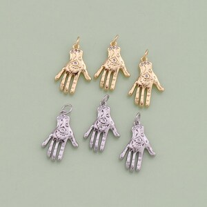 1 stücke 18K Gold Füllte Hand Anhänger Hand Geste Charme für DIY Schmuck finden Halskette Armband AD-1107