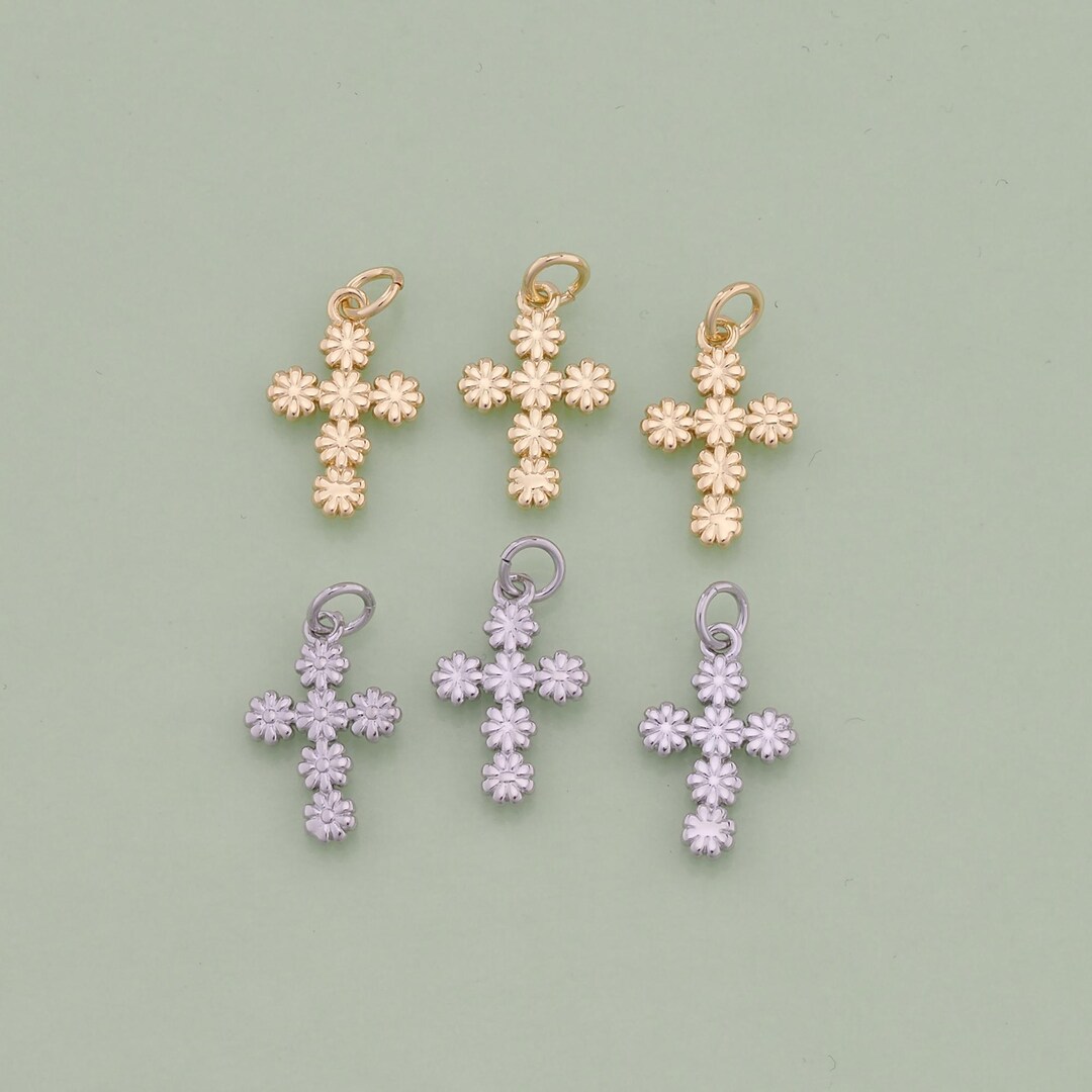 1pcs 18K Gold Filled Cross Pendant Cross Charm for DIY Jewelry