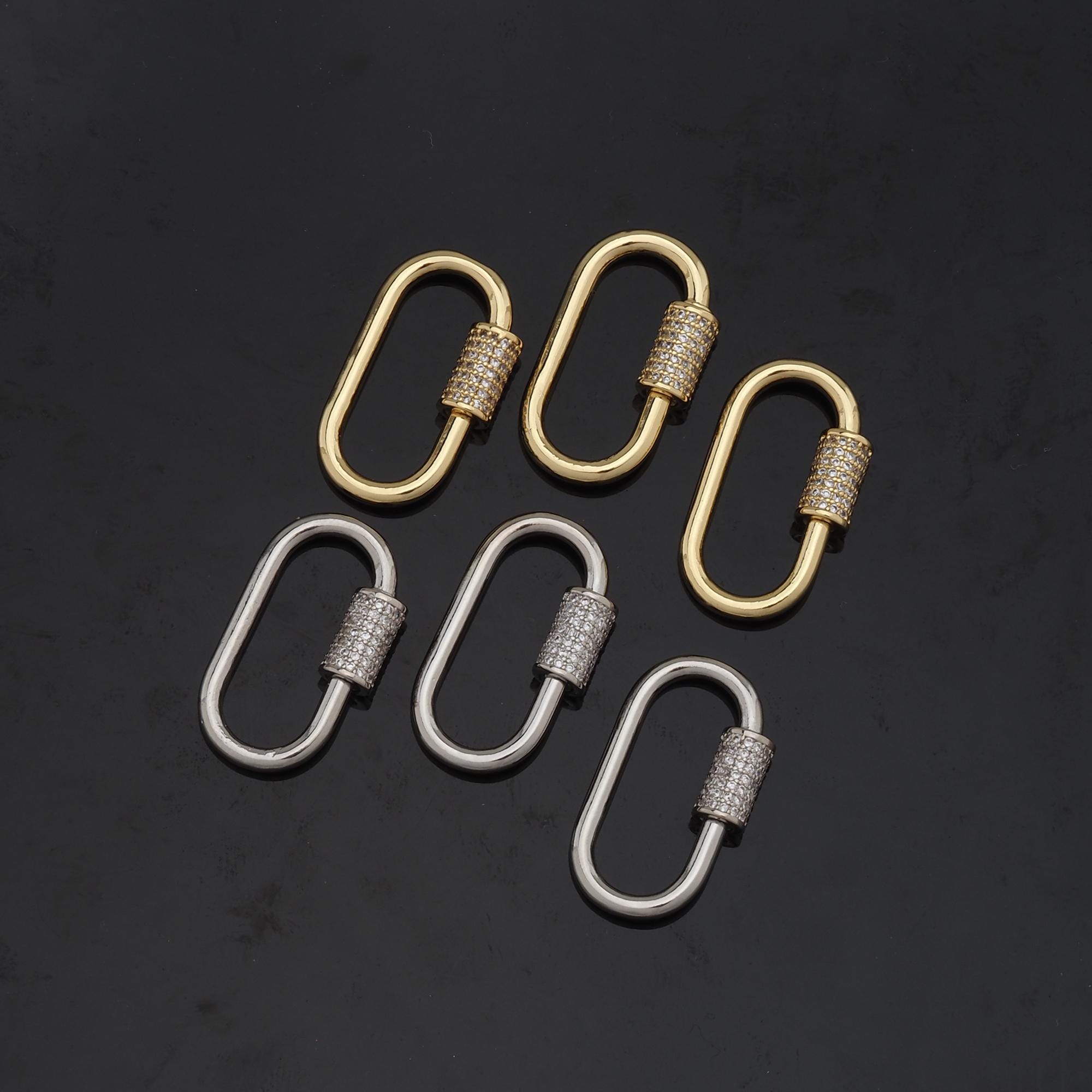 18K Gold Filled Oval Carabiner Clasp,carabiner Lock Connector
