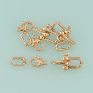 18K Gold Filled Twisted Clasps,U Shaped Lobster Clasp,Carabiner,Jewelry Clasp,DIY Jewelry Supplies NY-62