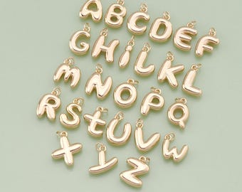 18K Gold Filled Letter Pendant Initial Charm for DIY Jewelry Finding Necklace Bracelet