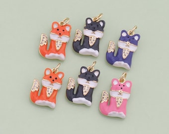 1pcs 18K Gold Filled Cute Dog Pendant Charm for DIY Jewelry Finding Necklace Bracelet AD1163