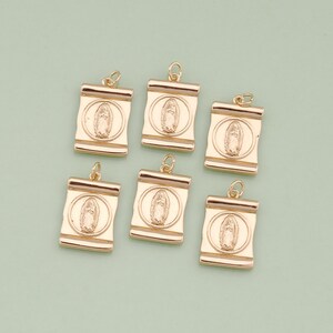 1pcs 18K Gold Filled Virgin Mary Pendant Our Lady Medallion Charm for DIY Religious Jewelry Finding Necklace Bracelet AD-960