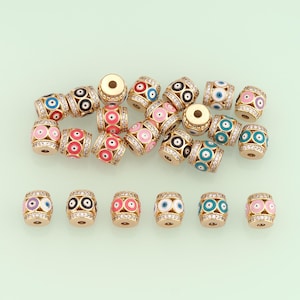 1pcs 18K Gold Filled Barrel Spacer Beads Pendant Tube Charm for DIY Jewelry Finding Necklace Bracelet NY-702