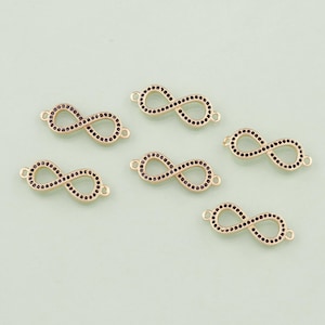 1pcs 18K Gold Filled CZ Infinity Pendant Connector Charm for DIY Jewelry Finding Necklace Bracelet AD2532