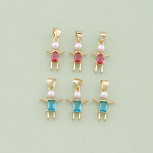 1pcs 18K Gold Filled Boy Girl Pendant Boy Girl Charm for DIY Jewelry Finding Necklace Bracelet AD2271