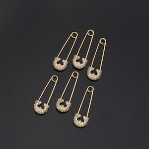 18K Gold Filled Spring Push Gate Pin Charm For DIY Jewelry Clasp Finding Necklace Bracelet AD-590