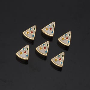 18K Gold Filled Pizza Pendant Pizza Charm for DIY Jewelry Finding Necklace Bracelet Hole 3mm AD-461