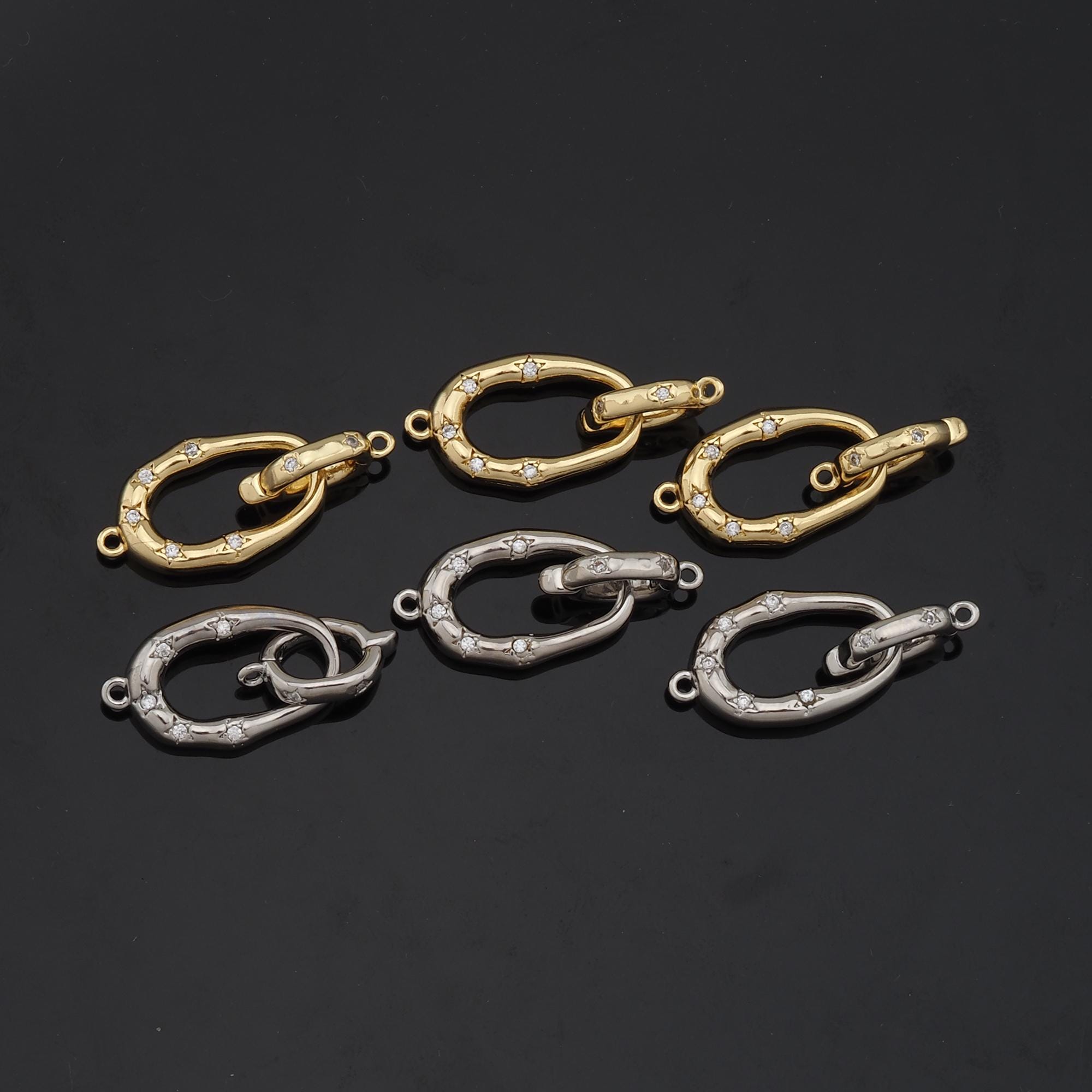 18K Gold Filled Enhancer Connector Clasp,lock Connector,spring Push ...