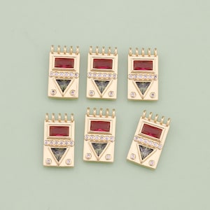 1pcs 18K Gold Filled Rectangle Pendant Rectangle Charm for DIY Jewelry Finding Necklace Bracelet AD2499