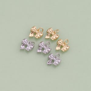 1pcs 18K Gold Filled Bow Pendant Bow Charm for DIY Jewelry Finding Necklace Bracelet AD1299