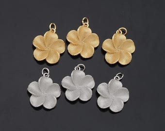 1 st 18K guldfyllt blommahänge blommaberlock för gör-det-själv smyckesökning halsband armband AD-826