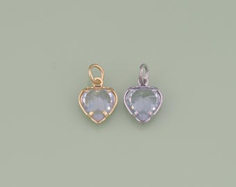 1pcs 18K Gold Filled CZ Heart Pendant Heart Charm for DIY Jewelry Finding Necklace Bracelet AD3617