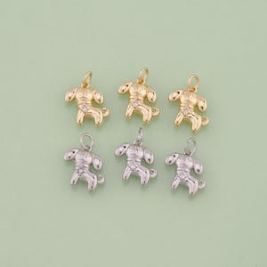 1pcs 18K Gold Filled Dog Pendant Dog Charm for DIY Jewelry Finding Necklace Bracelet AD-3061