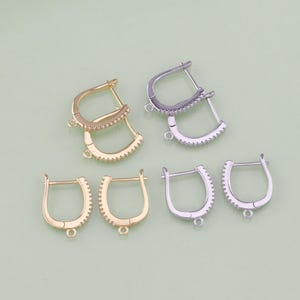 1pair 18K Gold Filled Dainty Huggie Earring Findings Gold U Earrings for Earring Supplies for DIY Jewelry Finding AD2088
