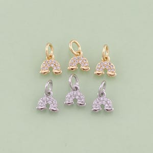 1pcs 18K Gold Filled CZ Rainbow Pendant Rainbow Charm for DIY Jewelry Finding Necklace Bracelet AD-2946
