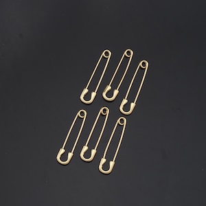 18K Gold Filled Spring Push Gate Safety Pin Charm For DIY Jewelry Clasp Finding Necklace Bracelet AD-587