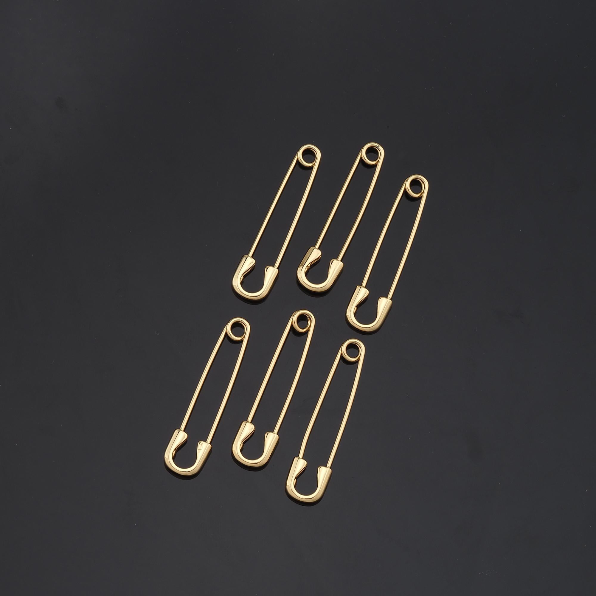 18K Gold Filled Spring Push Gate Safety Pin Charm For DIY Jewelry Clasp Finding Necklace Bracelet AD-587