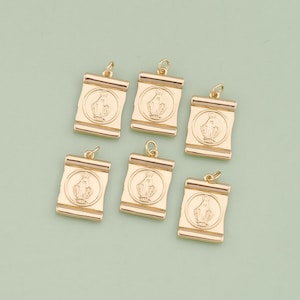 1pcs 18K Gold Filled Virgin Mary Pendant Our Lady Medallion Charm for DIY Religious Jewelry Finding Necklace Bracelet AD-958