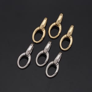18K Gold Filled Oval Carabiner Clasp,Carabiner Lock Connector,Spring Push Gate For DIY Jewelry Clasp Finding Necklace Bracelet
