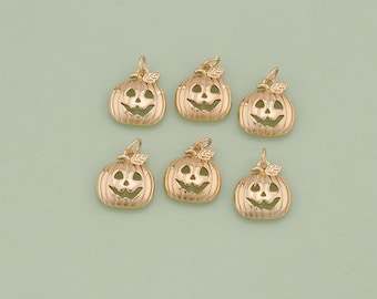 1pcs 18K Gold Filled Pumpkin Pendant Halloween Charm for DIY Jewelry Finding Necklace Bracelet AD1904