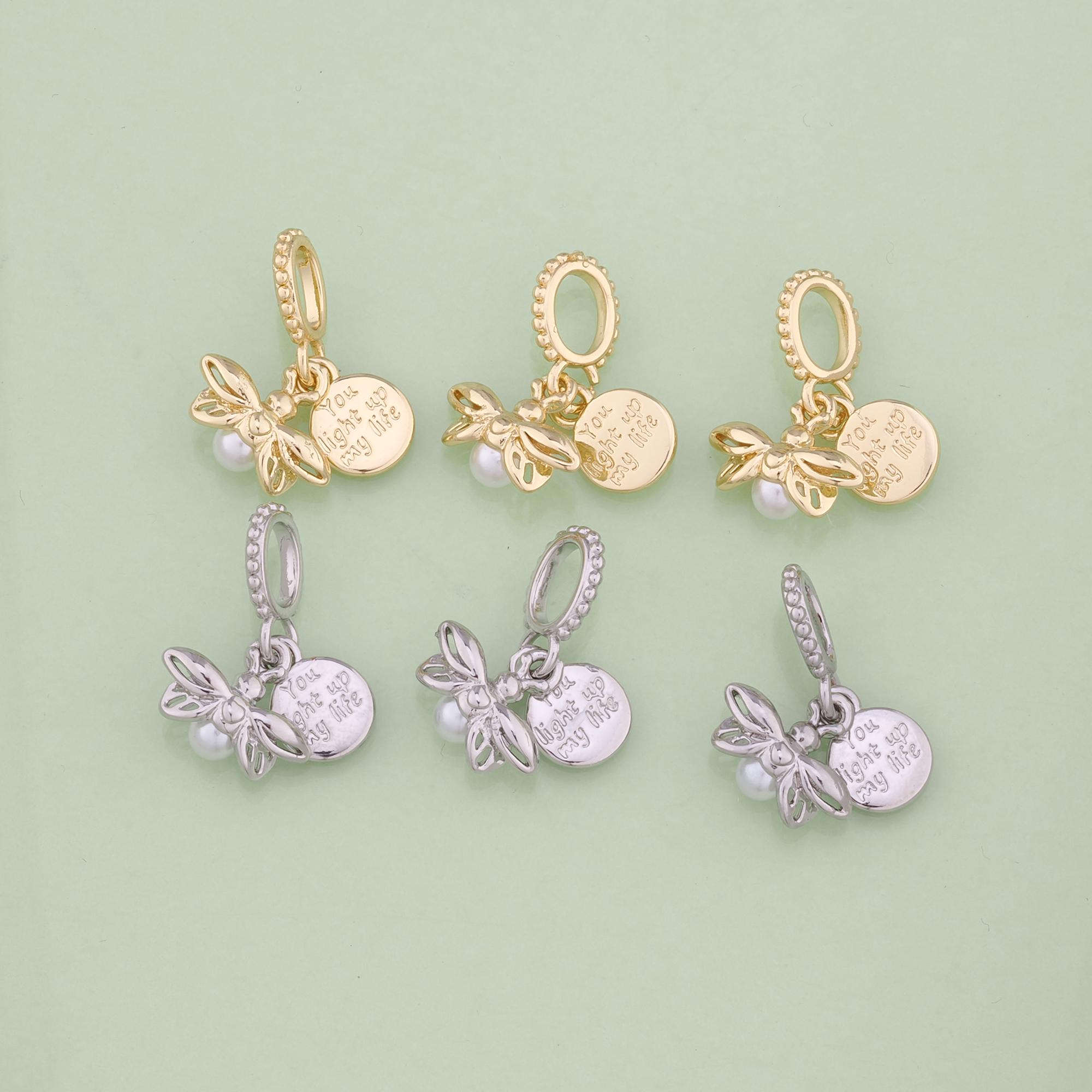 1pcs 18K Gold Filled Bee Pendant Bee Charm for DIY Jewelry Finding Necklace Bracelet AD2697