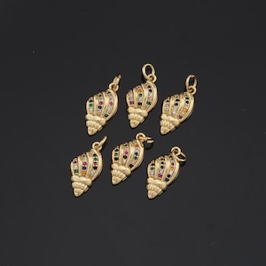 Pendentif coquillage rempli d&#39;or 18 carats breloque conque pour bijoux à bricoler soi-même trouver collier bracelet AD-91