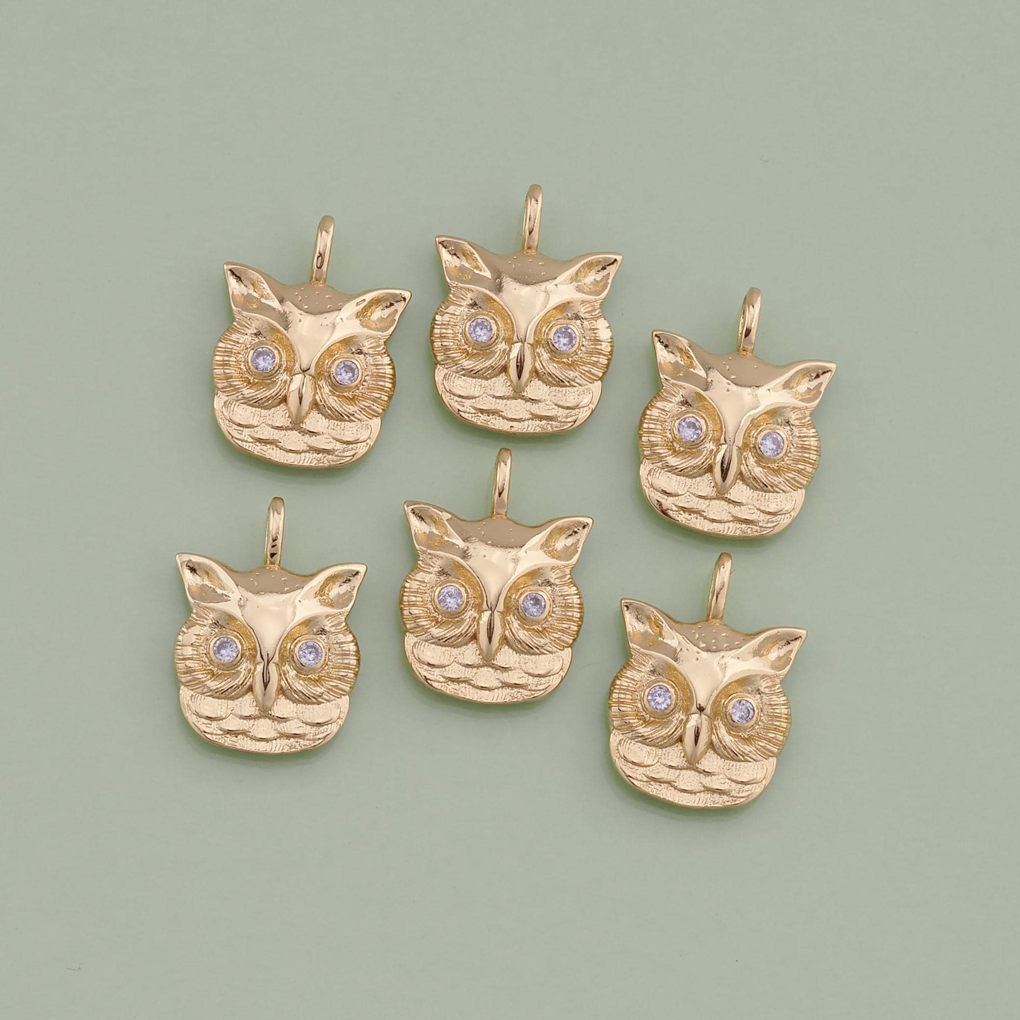 1pcs 18K Gold Filled Owl Pendant Charm for DIY Jewelry Finding Necklace Bracelet AD1128