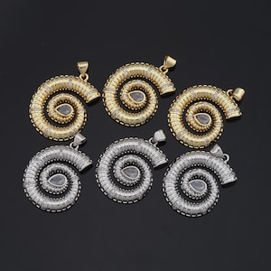 Pendentif coquillage rempli d&#39;or 18 carats breloque conque pour bijoux à bricoler soi-même trouver collier bracelet
