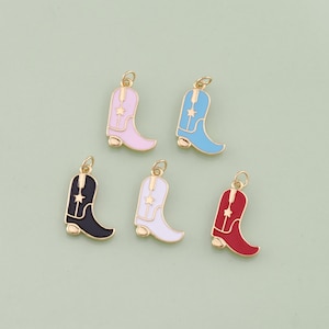 1pcs 18K Gold Filled Cowboy Boots Pendant Cowboy Shoes Charm for DIY Jewelry Finding Necklace Bracelet RPL-62