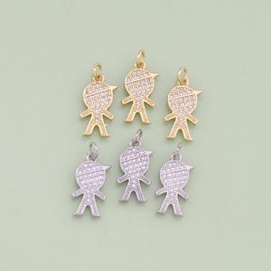 1pcs 18K Gold Filled Boy Girl Pendant Boy Girl Charm for DIY Jewelry Finding Necklace Bracelet AD-912