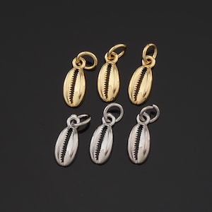 18K Gold Filled Tiny Shell Pendant Ocean Conch Charm for DIY Jewelry Finding Necklace Bracelet