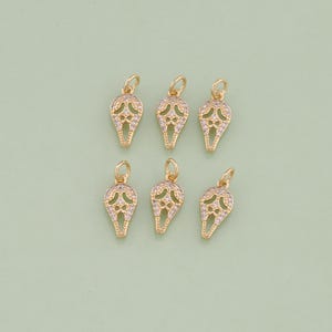1pcs 18K Gold Filled CZ Ghost Pendant Halloween Charm for DIY Jewelry Finding Necklace Bracelet AD2005