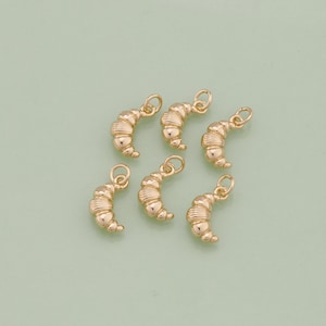 1pcs 18K Gold Filled Croissant Pendant Croissant Charm for DIY Jewelry Finding Necklace Bracelet AD1345