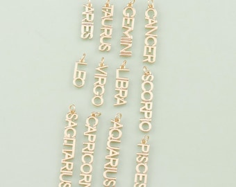 1pcs 18K Gold Filled Zodiac Constellation Pendant Zodiac Symbol Charm for DIY Jewelry Finding Necklace Bracelet AD2557