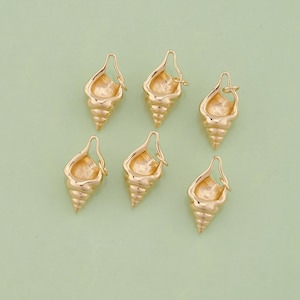 1 pièces pendentif coquillage rempli d&#39;or 18 carats breloque pour bijoux à bricoler soi-même trouver collier bracelet XT-160