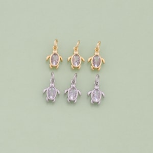 1pcs 18K Gold Filled Crystal Turtle Pendant Turtle Charm for DIY Jewelry Finding Necklace Bracelet AD2261