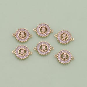 1pcs 18K Gold Filled CZ Boy Girl Pendant Connector Charm for DIY Jewelry Finding Necklace Bracelet AD2407