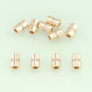 1pcs 18K Gold Filled Barrel Spacer Beads Pendant Tube Charm for DIY Jewelry Finding Necklace Bracelet NY-726
