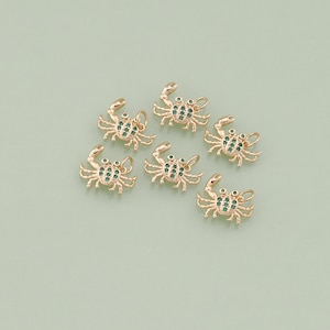 18K Gold Filled Crab Pendant Ocean Charm for DIY Jewelry Finding Necklace Bracelet XT96