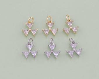 1pcs 18K Gold Filled Crystal Triangle Pendant Triangle Charm for DIY Jewelry Finding Necklace Bracelet AD2138