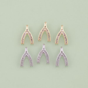1pcs 18K Gold Filled Wishbone Pendant Wishbone Charm for DIY Jewelry Finding Necklace Bracelet AD-2962