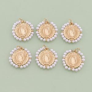 1pcs 18K Gold Filled Virgin Mary Pendant Our Lady Medallion Charm for DIY Religious Jewelry Finding Necklace Bracelet AD2248