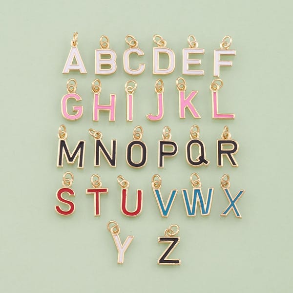 Enamel Letter Charms - Etsy